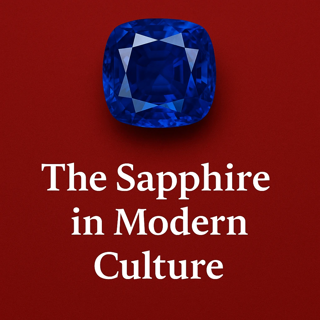Fashion model wearing Sri Lankan sapphire jewelry highlighting Ceylon blue gems in contemporary culture.